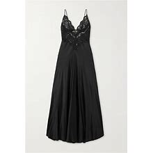 Rodarte Silk-Satin And Cotton-Blend Lace Maxi Dress - Women - Black Dresses - S
