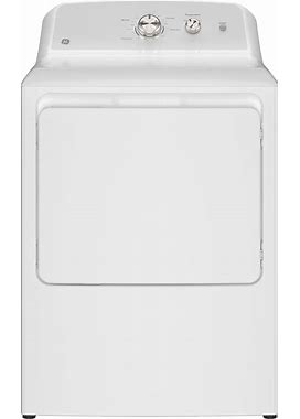 GE - 6.2 Cu. Ft. Electric Dryer With Shallow Depth Design - White With Silver Matte