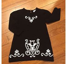 Hanna Andersson Dresses | Hanna Andersson Knit And Embroidered Dress. Size70 | Color: Black/White | Size: 70/6-12 Mo