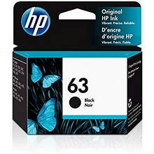 Hp 63, Ink Cartridge, Black, Works With HP Deskjet 1112, 2100 Series, 3600 Series, HP Envy 4500 Series, HP Officejet 3800 Series, 4600 Series, 5200 Se