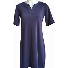 Talbots Dresses | Talbots Blue Midi Dress Petites Women's Short Sleeve 100% Cotton Dress Nwot | Color: Blue | Size: Petite