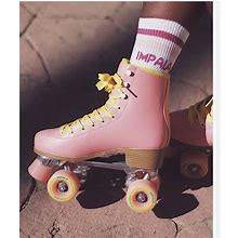 Impala Skate Women's Roller Skates - Pink And Yellow- Size Us 7