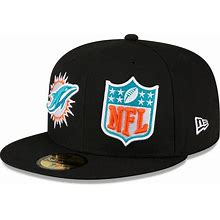 Miami Dolphins 2023 Sideline Black 59FIFTY Fitted Hat - Size: 7 1/2, By New Era