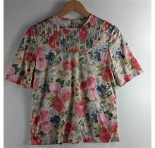 Vintage Blair Top Shirt Women's Size Small Multi Color Floral Cottage