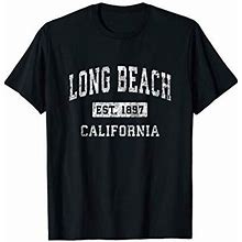 Long Beach California CA Vintage Established Sports Design T-Shirt