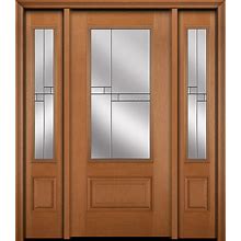 80" Cruz 2/3 Lite 1 Panel Belleville Fir Fiberglass Single Door, Sidelites, WBD Impact