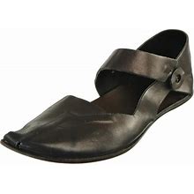 CYDWOQ Sandals Ankle Strap Flats Mary Jane Sz. 37.5 EU 7.5 US Brown Handmade USA