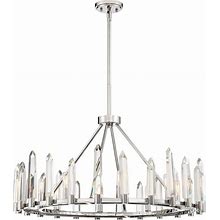 Crystorama Polished Nickel Watson 8-Light Traditional Chandelier In With Clear Glass Crystals