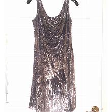 Parker Dresses | Silver Sequined Knee Length Dress. Great For Homecoming Or A Night Out! | Color: Silver | Size: 10