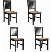 Giantex Set Of 4 Wood Dining Chairs, Whitesburg Dining Room Side Chair W/Wide Seat, Easy To Assemble, Parker Country Farmhouse Style, For Dining