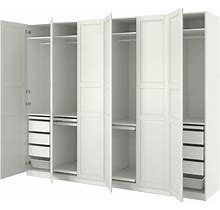 IKEA - PAX / TYSSEDAL Wardrobe Combination, White/White, 118 1/8X23 5/8X93 1/8 "