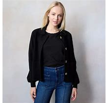 Women's LC Lauren Conrad Peter Pan Collar Sweater Jacket, Size: Small, Black