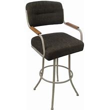 Winston Porter Swivel Counter Bar Stool - M-114 - Sanora Brown - Beige Natural Upholstered/ In Black/Brown/White | Wayfair