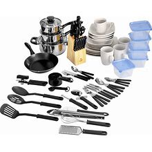 Aphroditel Essential Total Kitchen 83-Piece Combo Set, White Made Of Durable Stainless Steel