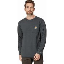 Carhartt Force Relaxed Fit Midweight Long Sleeve Pocket T-Shirt Men's Clothing Carbon Heather : MD (Reg)