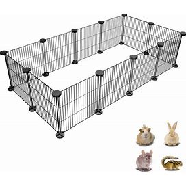 4/12/24Pcs Small Animal Playpen, Big Hamster Cages, Pet Playpen, Rabbit Cage, Small Animal Cage, Puppy Kitten Dog Playpen,Black,Must-Have,Temu