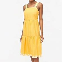 J. Crew Sunflower Yellow Midi Dress Eyelet Size 8
