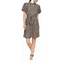 Loft Dresses Loft Leopard Print Tie Waist Flutter Dress Small