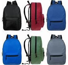 24 Pieces Kids Basic Backpack In 6 Assorted Colors - Backpacks 15 Or Less
