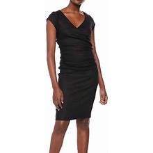 Nicole Miller Dresses | Rave Satin Lbd Casual Work Office Shift Sheath Draped Heart Bodice Fit Party | Color: Black | Size: 2