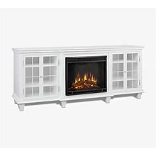 Lowe Electric Fireplace Media Cabinet, White | Pottery Barn
