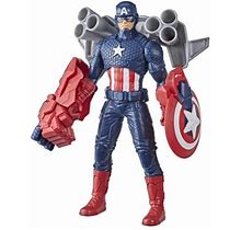 Hasbro Boys Black Marvel 9.5-Inch Scale Collectible Super Heroes And Villains Action Figure Toy Captain America And Accessories Size 3