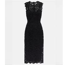 Dolce&Gabbana, Lace Midi Dress, Women, Black, US 8, Dresses, Cotton Blend