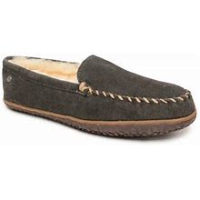 Minnetonka Tobie Water Resistant Genuine Shearling Lined Slipper In Charcoal At Nordstrom, Size 12