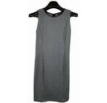 Lauren Ralph Lauren Petite Xs Black/Gray Sleeveless Sheath Dress Tweed