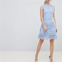 Boohoo Petite Dresses | Blue Lace Midi Dress | Color: Blue | Size: 4