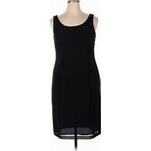 Danny & Nicole Casual Dress - Midi Scoop Neck Sleeveless: Black Solid Dresses - Women's Size 14