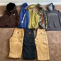 Carhartt Other | Huge Mens Carhartt Clothing Lot 8 Piece Lot 3 Pants, Hooded Vest, 4 Sweatshirts | Color: Tan | Size: 32/34 & Size Large