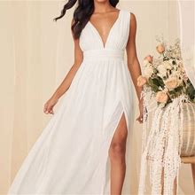 Lulus Heavenly Hues Maxi Dress | Color: White | Size: Xs