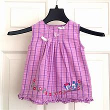 Disney Dresses | Disney Mickey & Co. Dress 12 Months Lavender Sleeveless Back Buttons Minnie | Color: Purple | Size: 12Mb