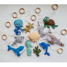 Sea Baby Play Gym, Wooden Baby Gym With Toys, Infant Activity Center, Ocean Animals, Baby Shower Gift, Whale Mobile - Sea Baby Play Gym, Wooden Baby G