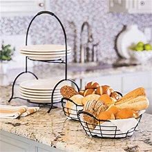 2 Tier Basket Stand With Removable Baskets