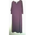 Jessica London Women's Plum Purple 3/4 Sleeve Maxi Dress 1X 22 24