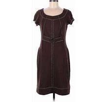 Dressbarn Casual Dress: Brown Dresses - Women's Size 8