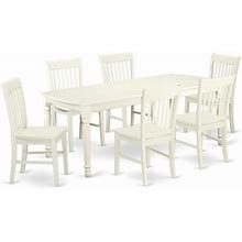 East West Furniture DONO7-LWH-W This Kitchen Table Set Has 6 Chairs