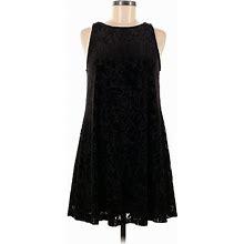 Old Navy Casual Dress - A-Line Mock Sleeveless: Black Brocade Dresses - Women's Size Medium