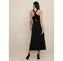 Women's Knit Cross-Back Maxi Dress Black Petite Size M