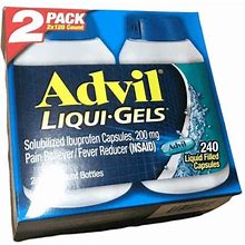 Advil Liqui-Gels Pain Reliever/Fever Reducer Liquid Filled Capsule 240 Count | Shelhealth