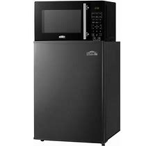 Summit Appliance MRF29KA 2.4 Cu. Ft. Black Compact Solid Door Built-In Refrigerator With Microwave - 115V