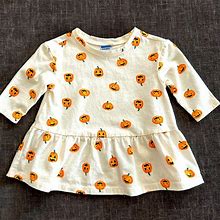 Old Navy Dresses | 3-6 Month Old Navy Pumpkin Dress. Never Worn | Color: Orange/White | Size: 3-6Mb