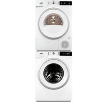 24 in. White Laundry Center With 2.3 Cu. Ft. Front Load Washer And 3.88 Cu. Ft. 240-Volt Heat Pump Electric Dryer