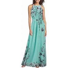 Qwertyu Wedding Guest Dress Plus Size Halter Spaghetti Strap Long Maxi Dresses For Women Belts Evening Dress For Women Elegant Chiffon Floral Long For