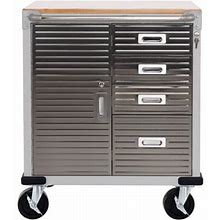 Seville Classics Ultrahd 4-Drawer Rolling Storage Cabinet With Key Lock