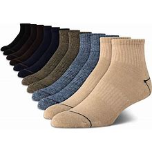 Nautica Mens Stretch Comfort Cushioned Athletic Quarter Socks With Moisture Control (12 Pack)