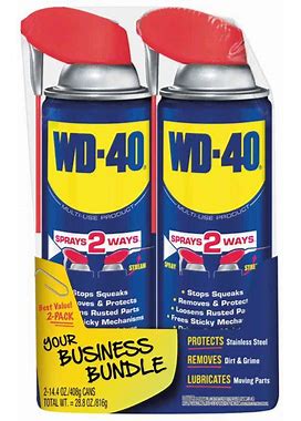 WD-40 Original Formula, Multi-Use Product With Smart Straw Sprays 2 Ways, 14.4 OZ [2-Pack]