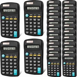 Riccioney 24 Pack Basic Calculators For Students Pocket Size Mini Calculators 8 Digit Display Basic Calculator Solar Battery Dual Power Handheld